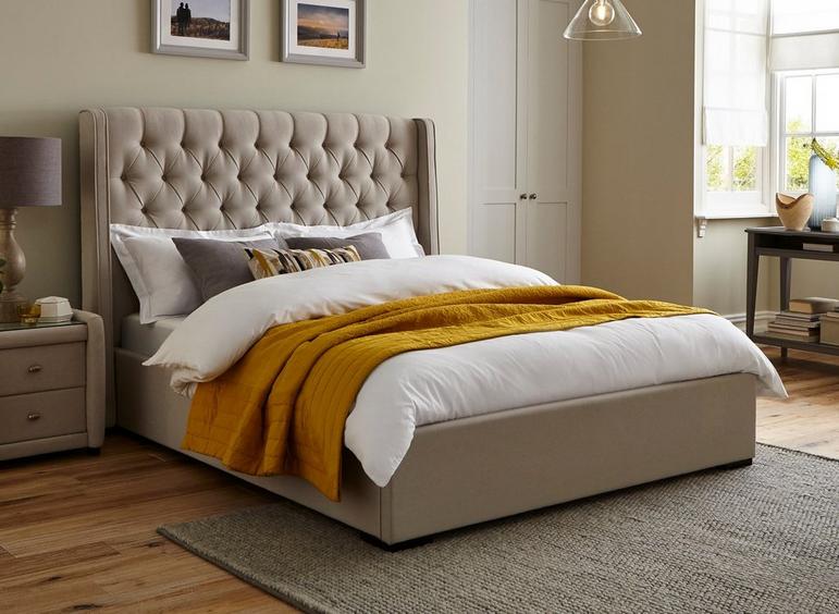 Deacon Upholstered Bed Frame cream