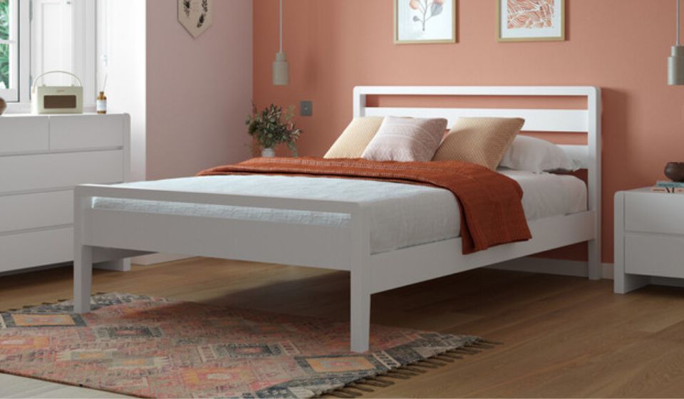 Hip Hop Wooden Bed Frame in white