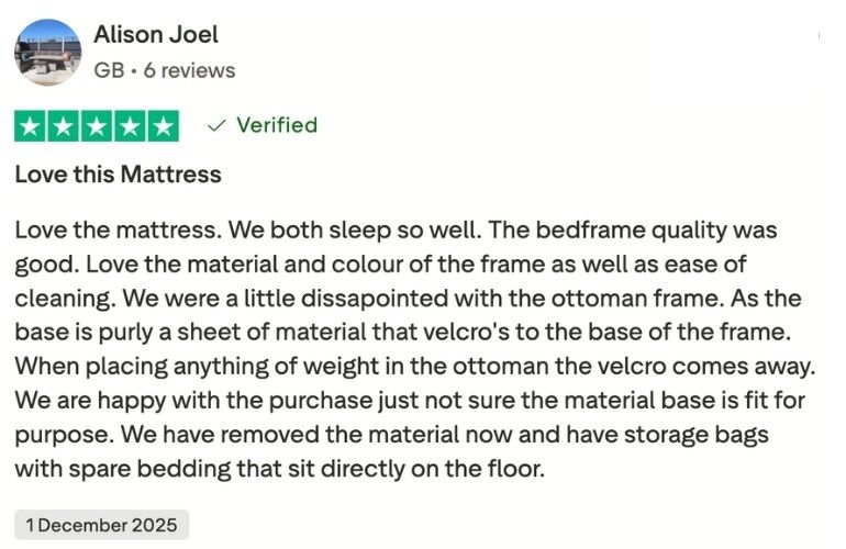 otty bed frame customer review