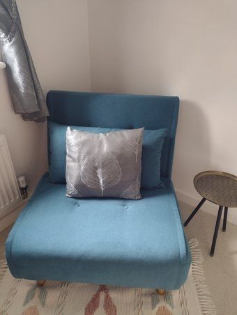 haru sofa bed blue polyester fabric