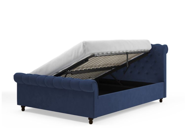 Penelope Upholstered Ottoman Bed Frame in navy
