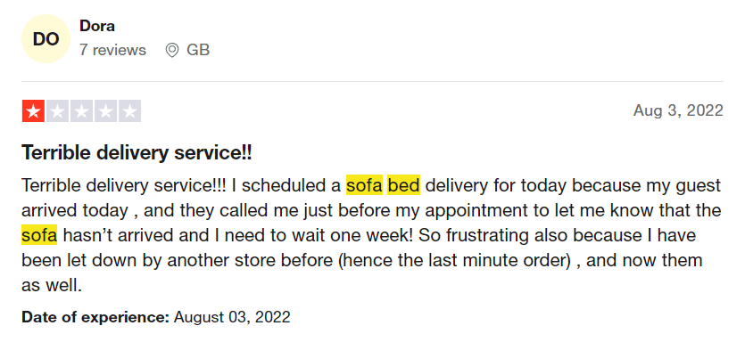 jasper sofa bed customer review by trustpilot