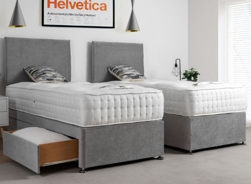 zip and link bed separated into two single beds