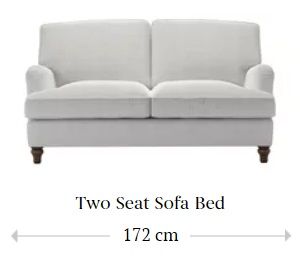 bluebell two seat sofa bed dimensions