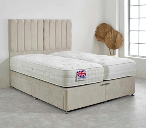 two single beds into king size bed divan