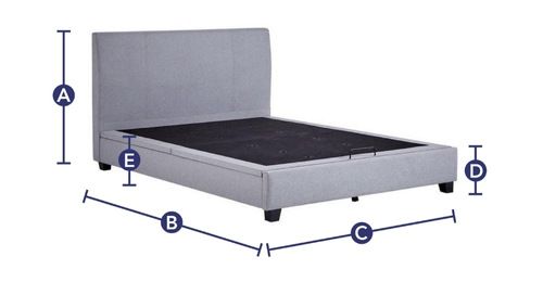 Francesca Upholstered Ottoman Bed Frame dimensions