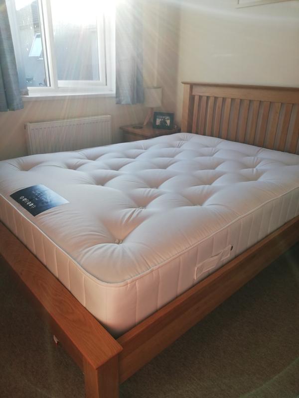 Fogarty Dreamy Comfort 1000 Pocket Sprung Mattress on wooden bed frame