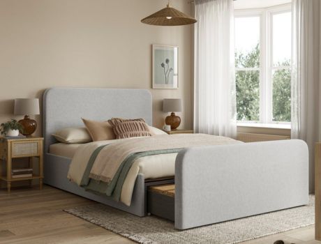 House Beautiful Margot Bouclé Bed Frame grey
