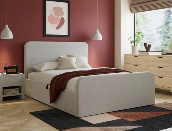 Margot Ottoman Bouclé Bed Frame grey