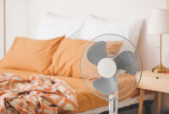 fan in bedroom