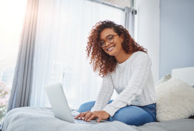 woman in a good mood well rested