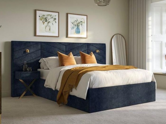 Saffron Upholstered Ottoman Bed Frame With Bedside Tables