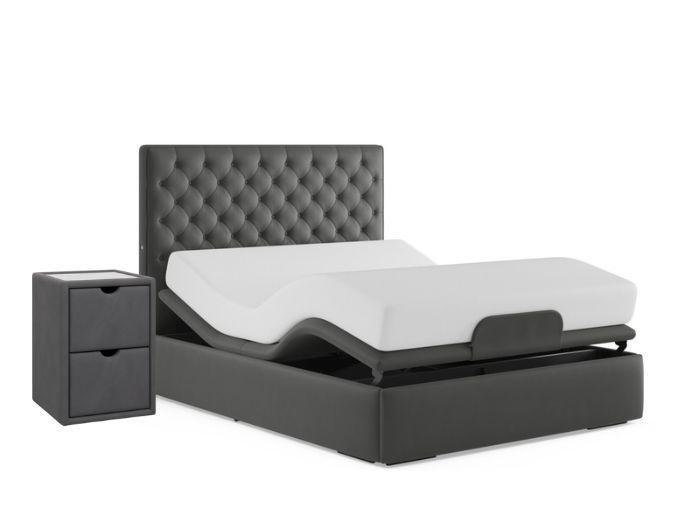Sleepwave Adjustable Storage Bed Frame with bedside table