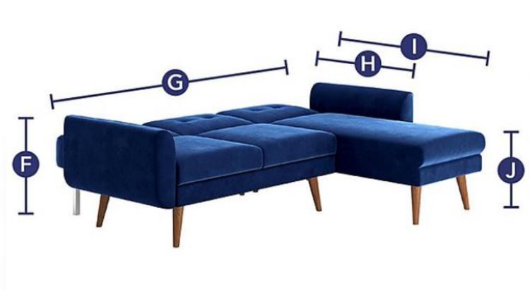 Gallway 3-Seater Corner Clic-Clac Sofa Bed size open dimensions