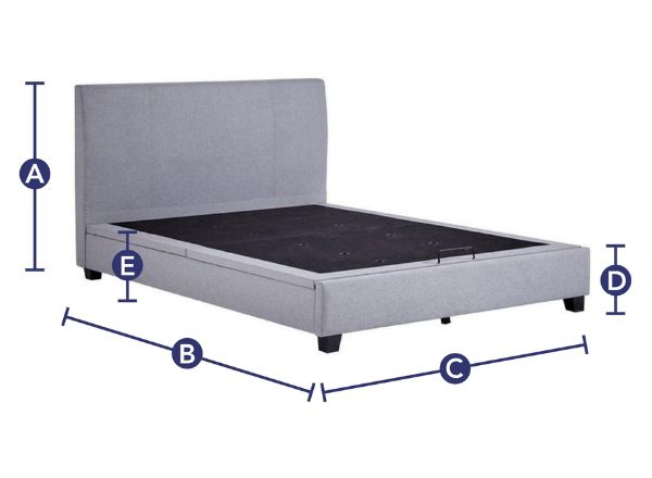 Francesca Upholstered Ottoman Bed Frame dimensions