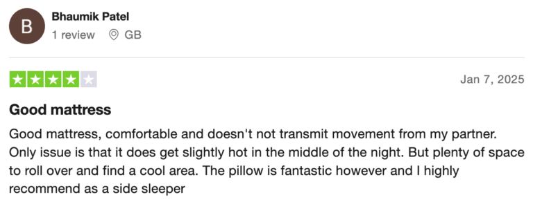 nectar mattress positive review trustpilot