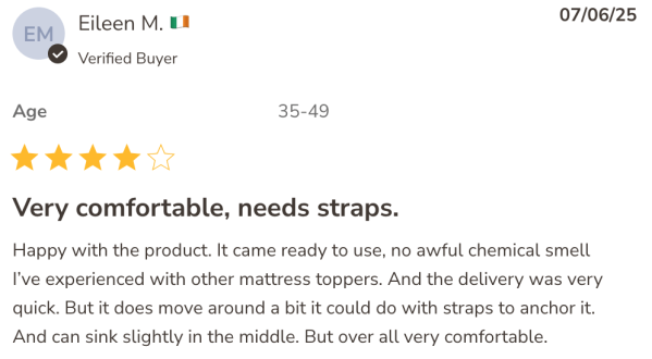 emma mattress topper customer review